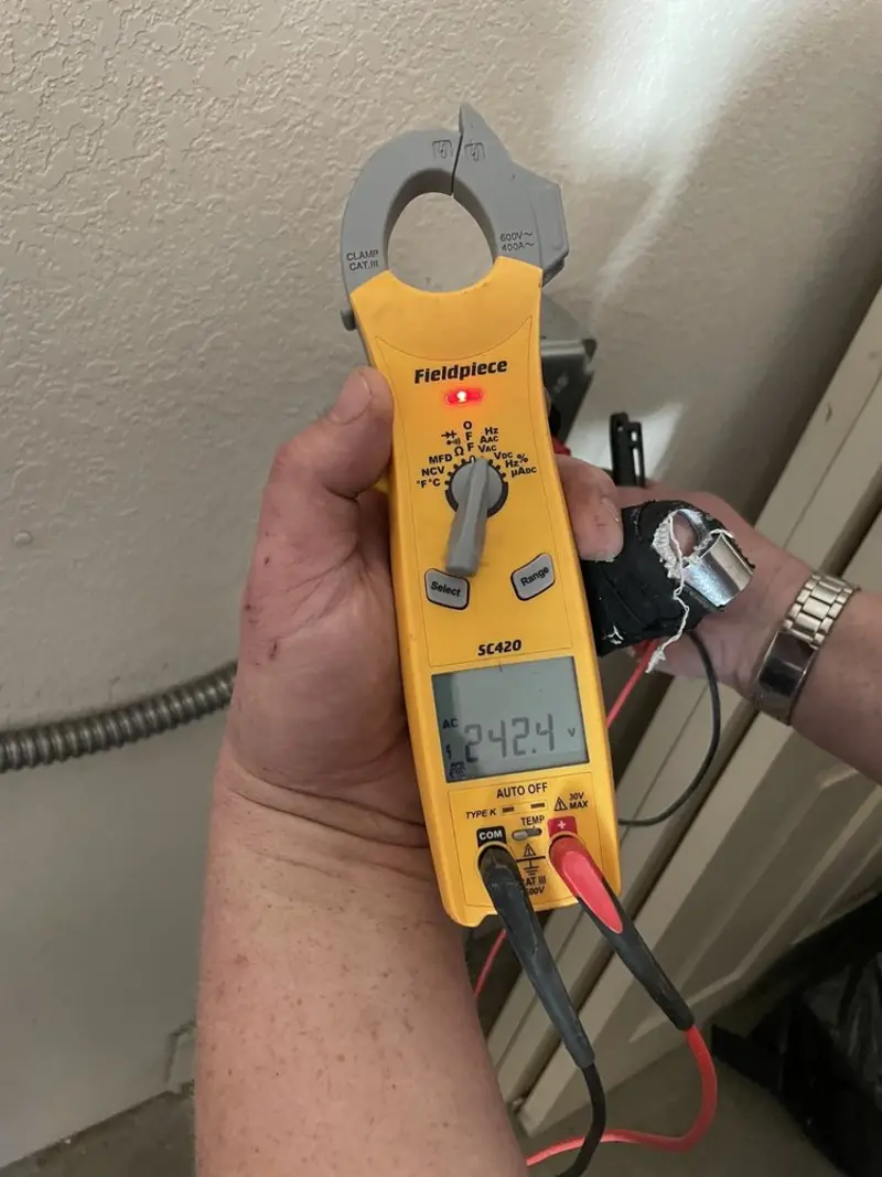 Voltage testing with clamp meter during Electrical Installation Services in Scotts Valley